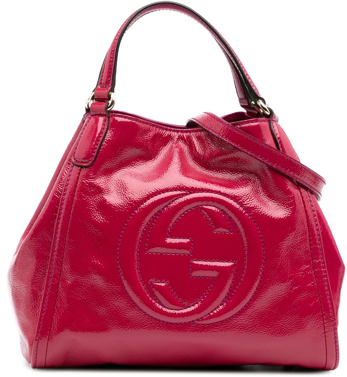 Gucci Small Patent Soho Satchel Roze
