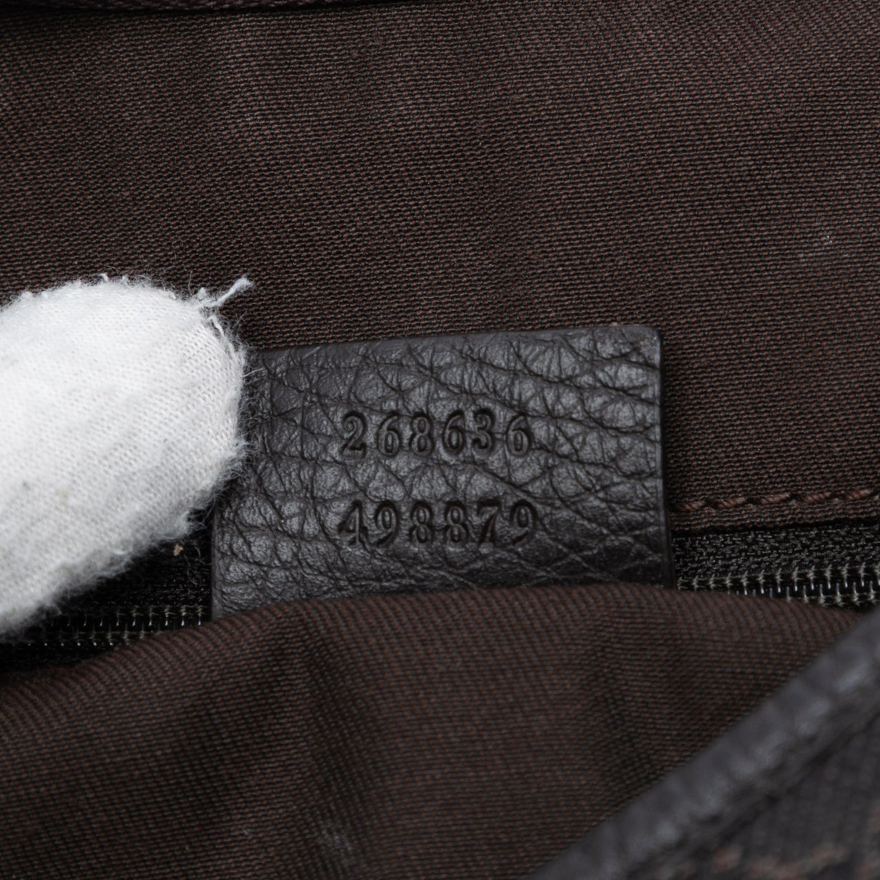 Gucci GG Denim Abbey D Ring Shoulder Bag Bruin