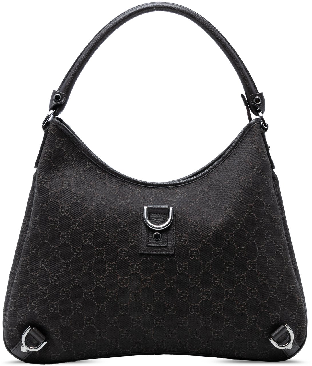 Gucci GG Denim Abbey D Ring Shoulder Bag Bruin