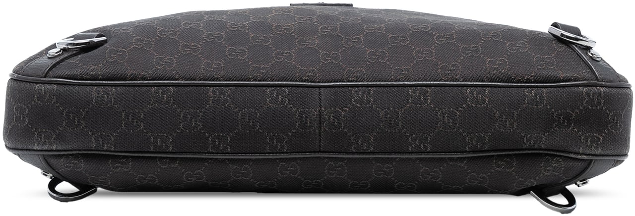 Gucci GG Denim Abbey D Ring Shoulder Bag Bruin