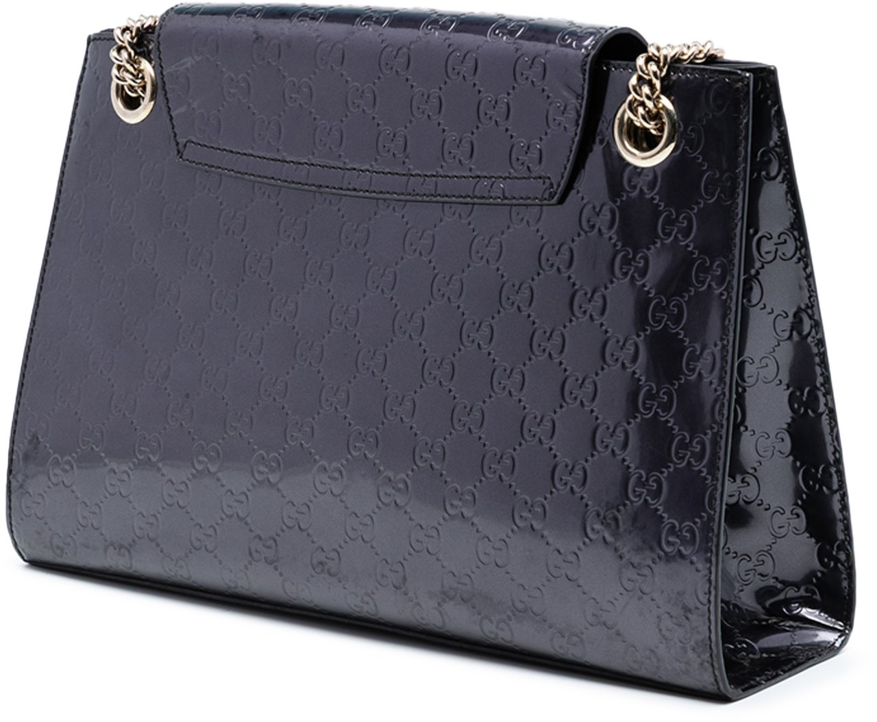 Gucci Large Guccissima Patent Emily Shoulder Bag Paars