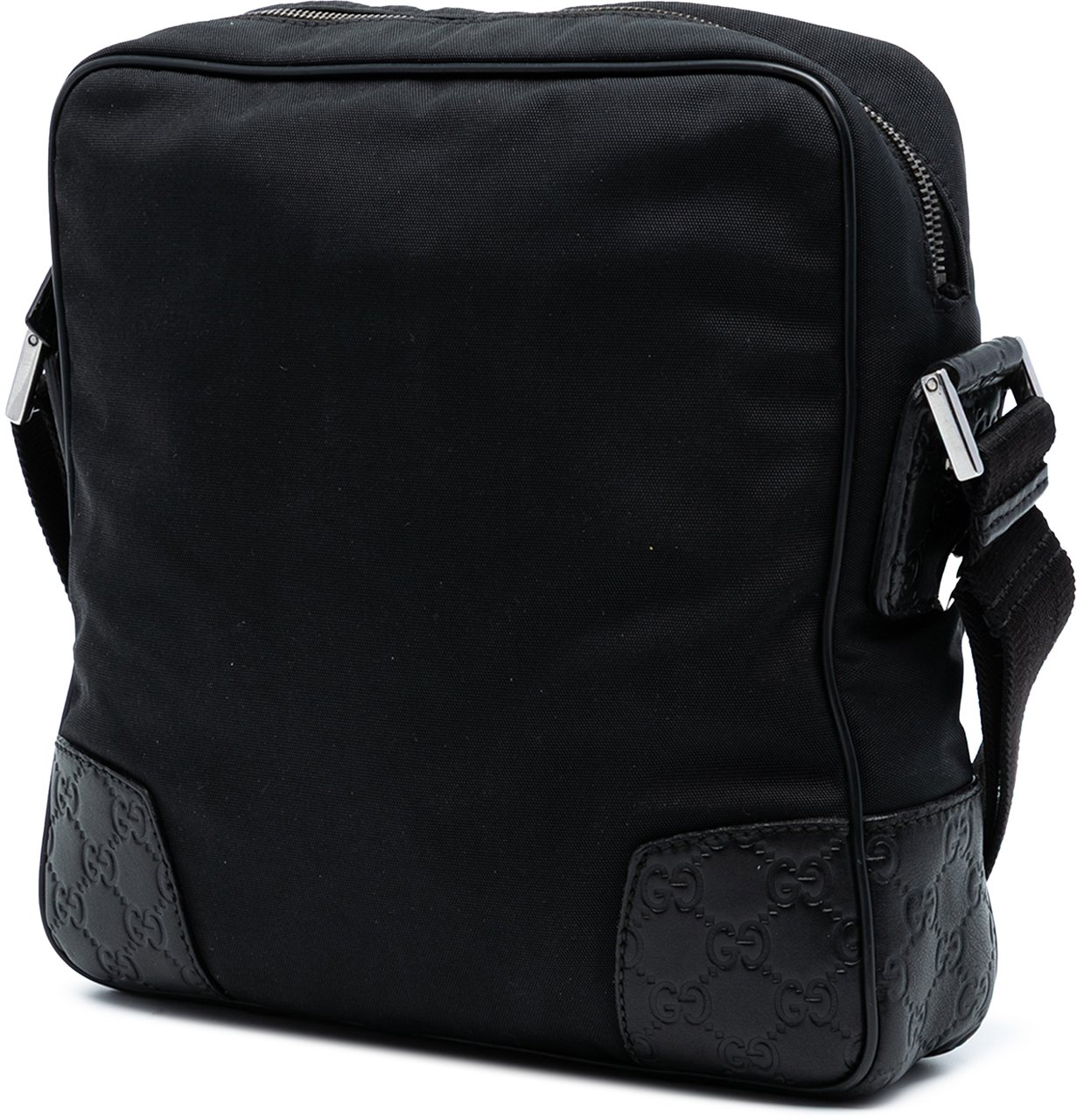 Gucci Guccissima Trimmed Nylon Crossbody Zwart