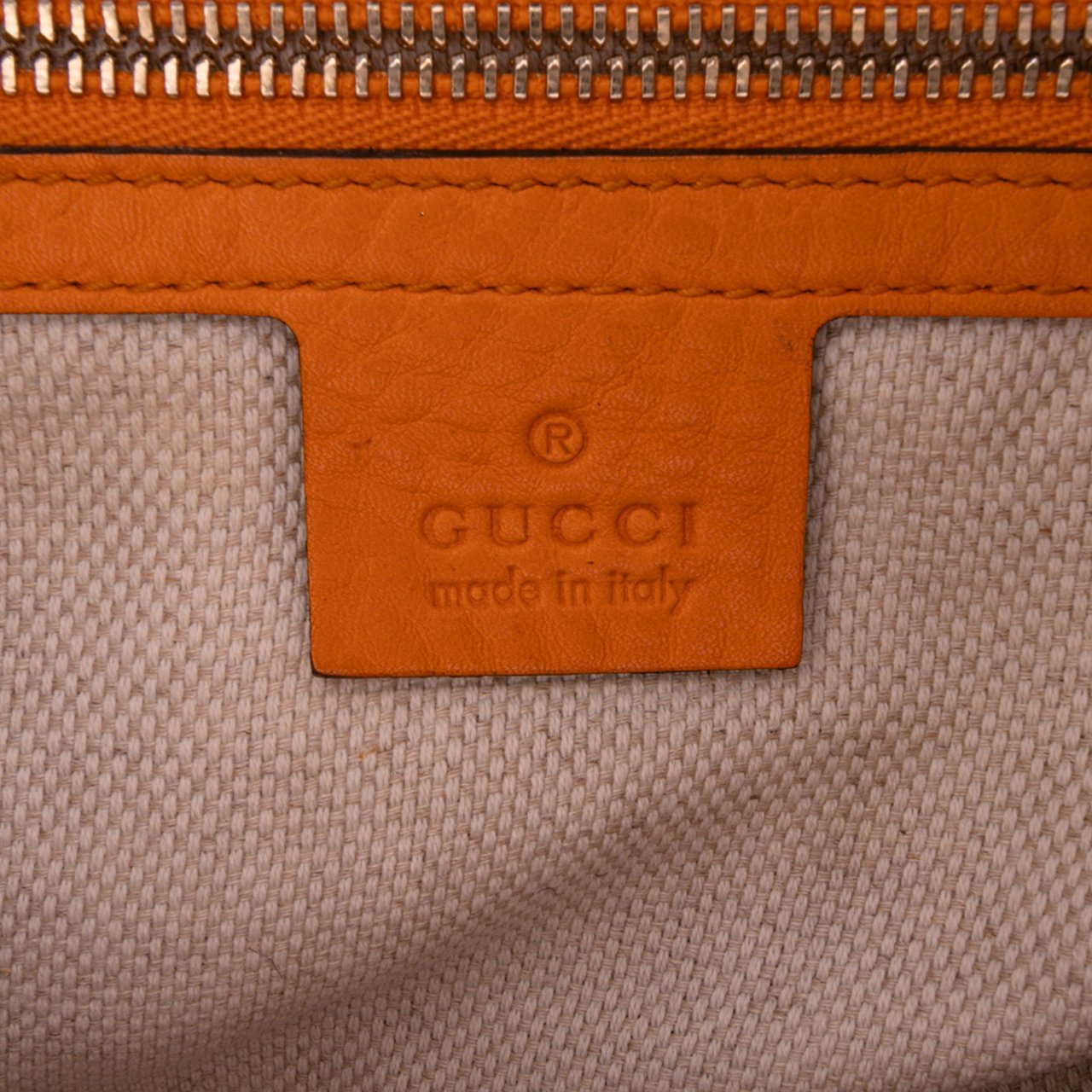 Gucci Small Leather Soho Cellarius Satchel Oranje