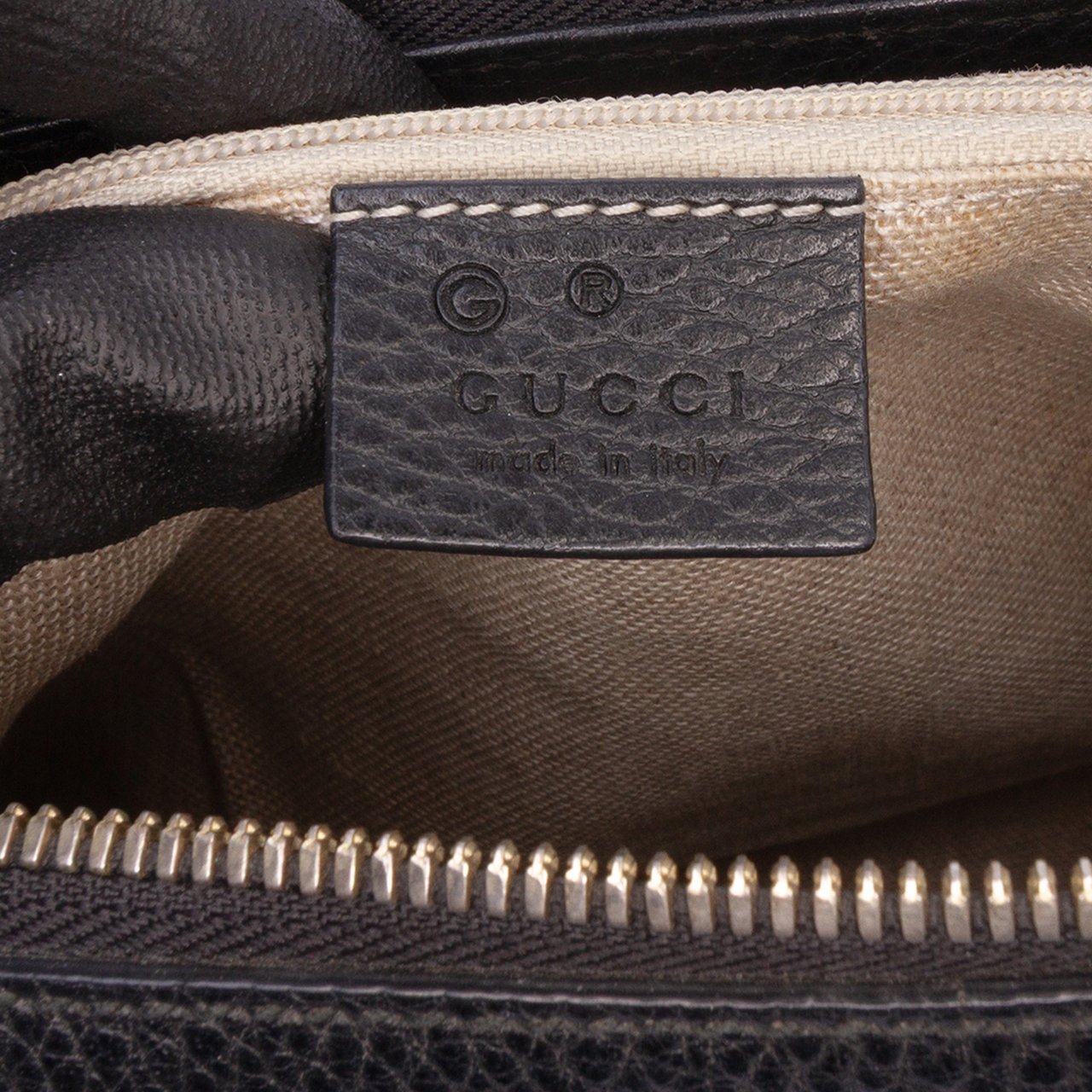 Gucci Dollar Calfskin GG Charm Satchel Zwart