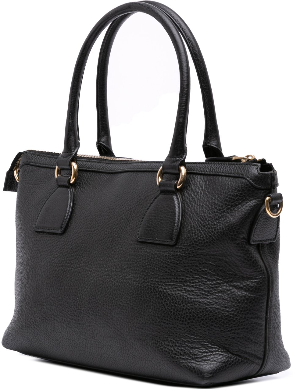 Gucci Dollar Calfskin GG Charm Satchel Zwart