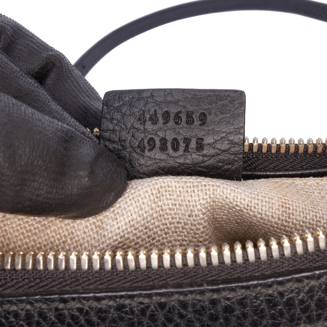Gucci Dollar Calfskin GG Charm Satchel Zwart