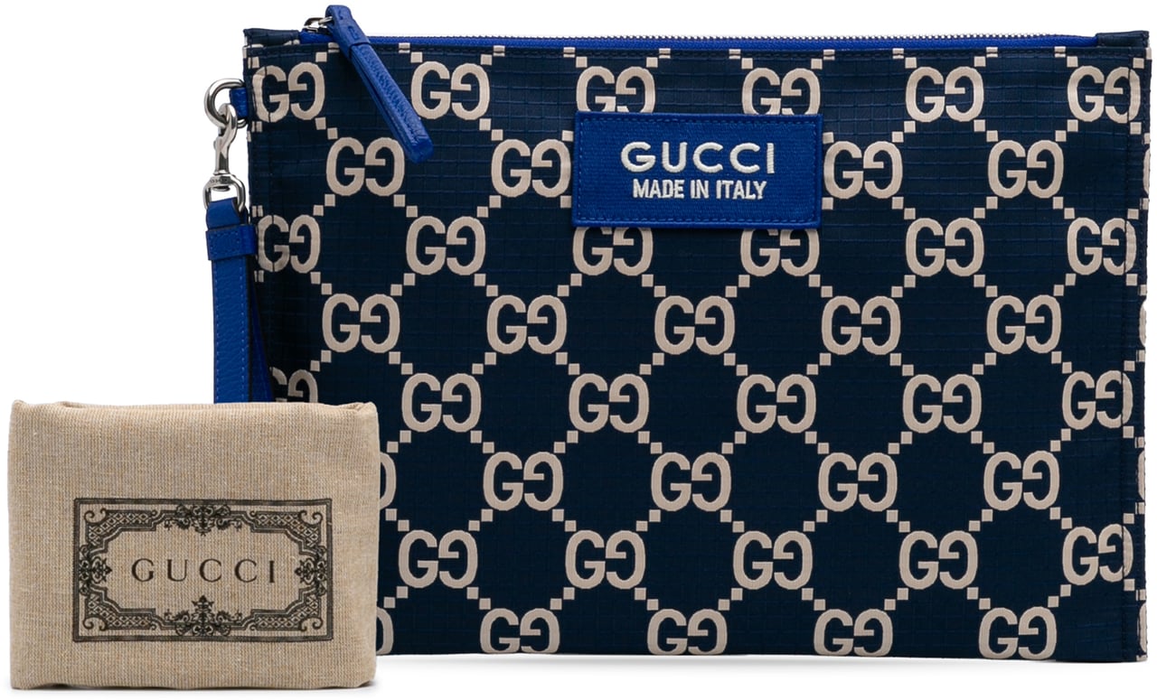 Gucci GG Canvas Ripstop Pouch Blauw