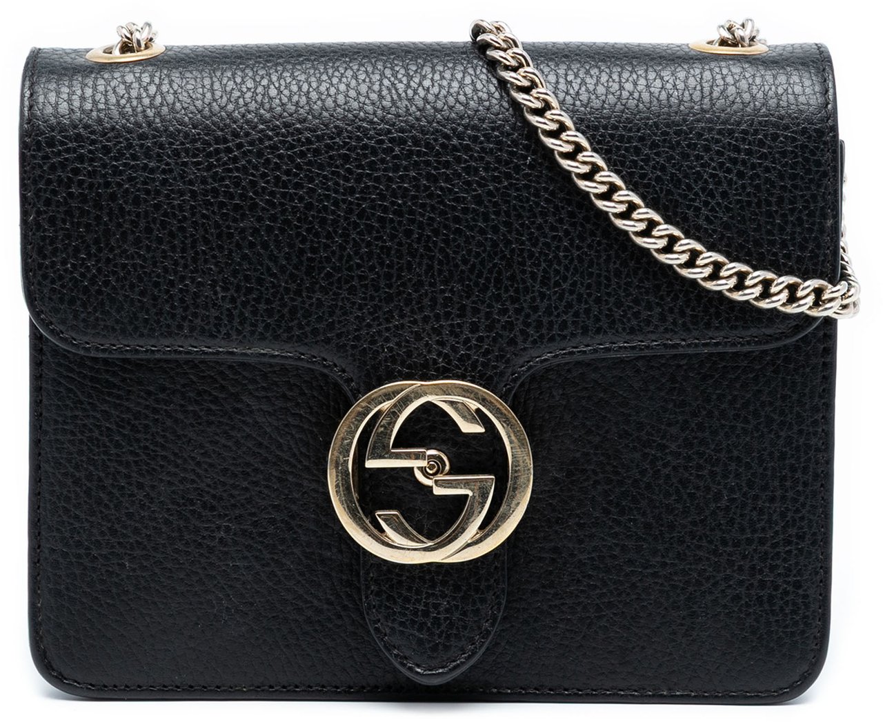 Gucci Small Dollar Calfskin Interlocking G Crossbody Zwart