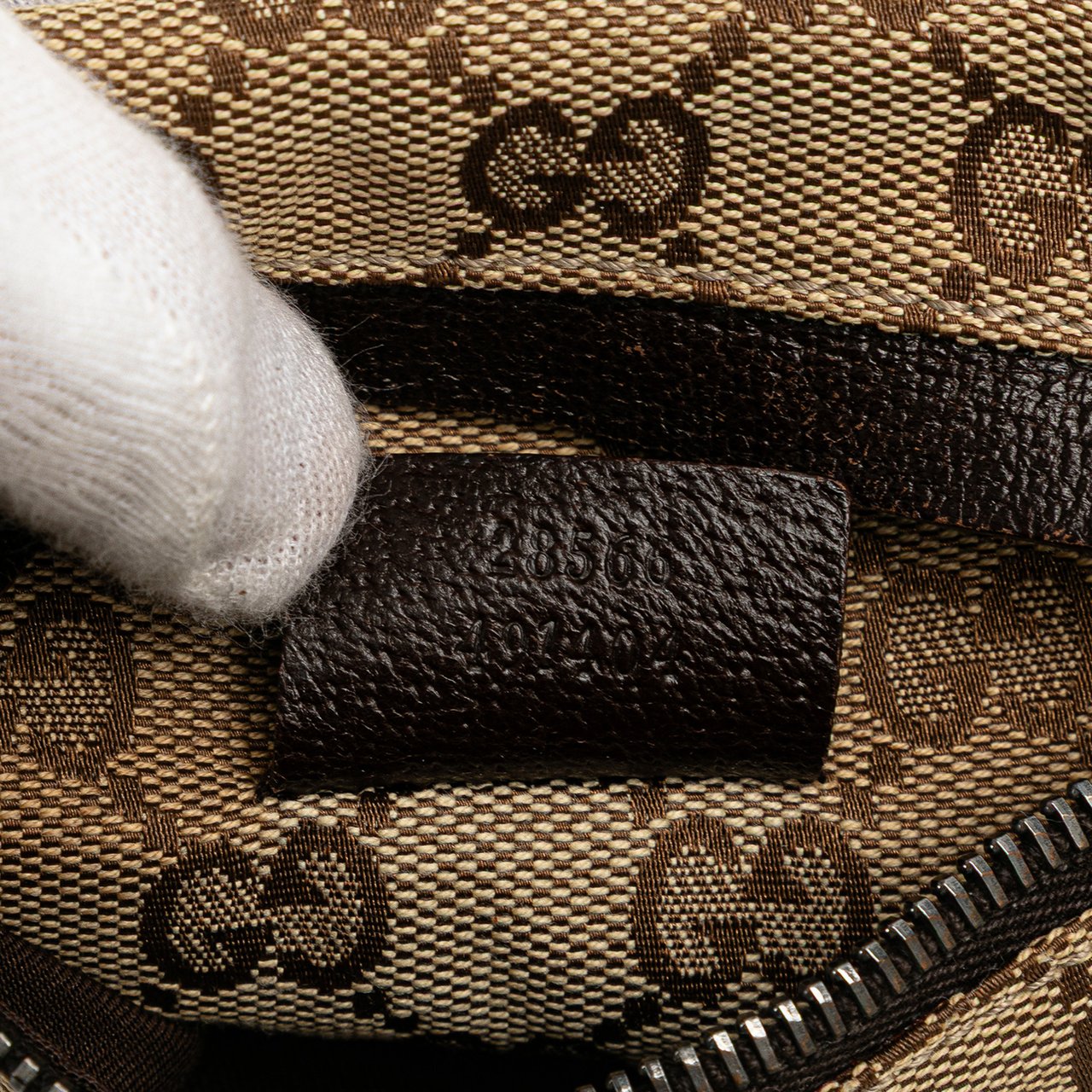 Gucci GG Canvas Double Pocket Belt Bag Bruin