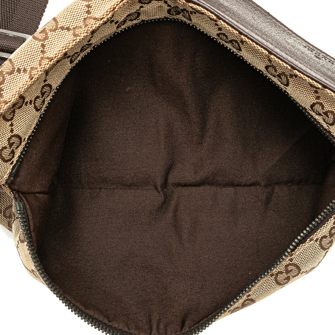 Gucci GG Canvas Double Pocket Belt Bag Bruin