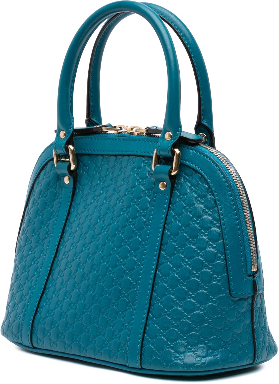 Gucci Mini Microguccissima Dome Satchel Blauw