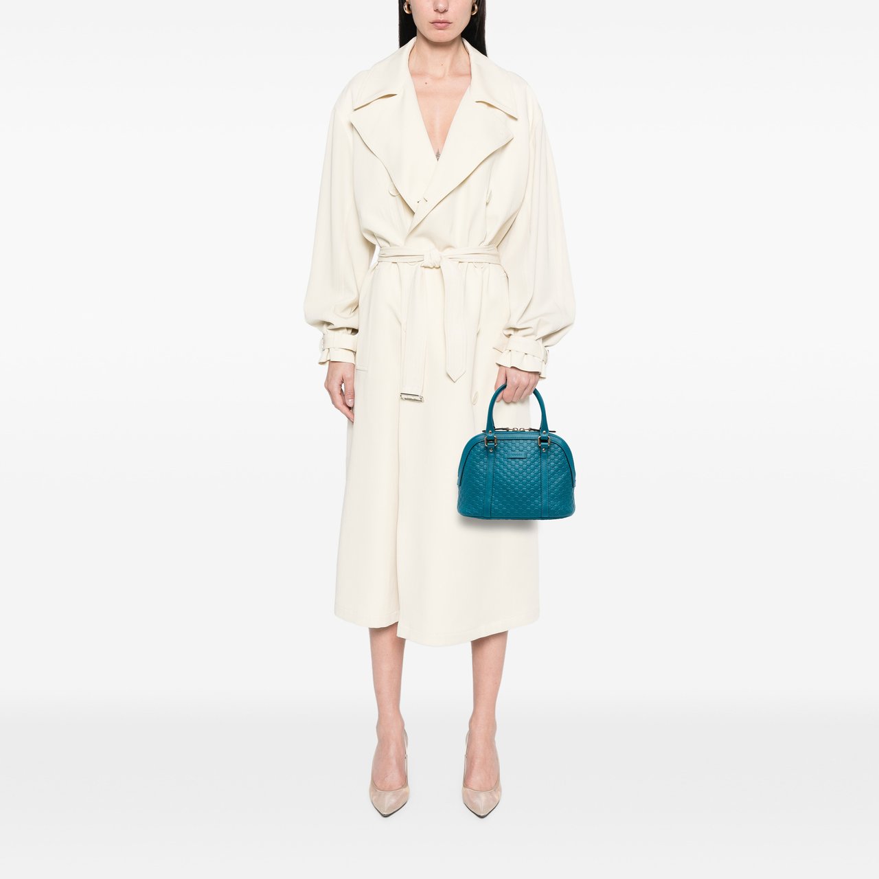 Gucci Mini Microguccissima Dome Satchel Blauw