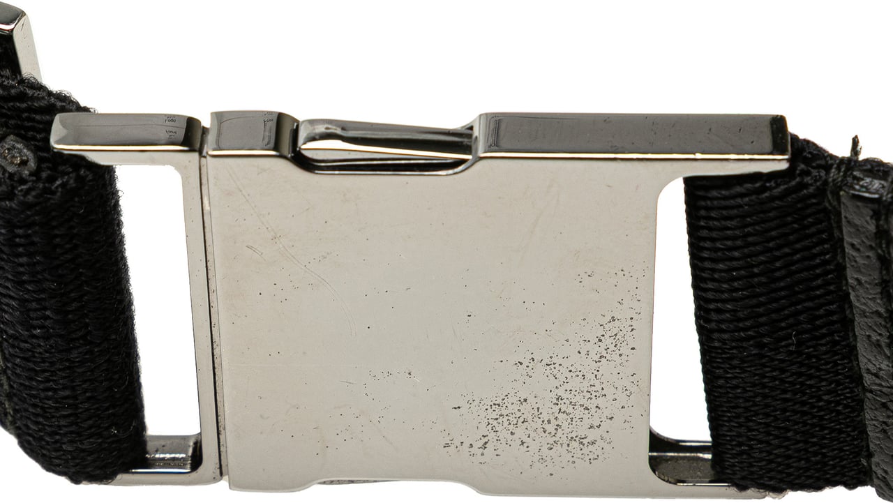 Gucci GG Canvas Double Pocket Belt Bag Zwart