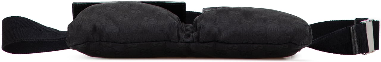 Gucci GG Canvas Double Pocket Belt Bag Zwart