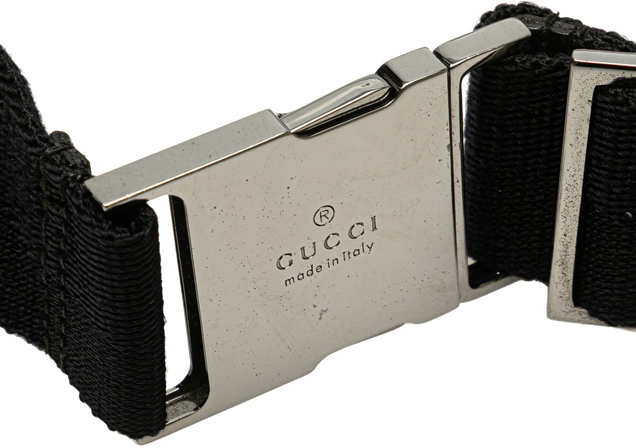 Gucci GG Canvas Double Pocket Belt Bag Zwart