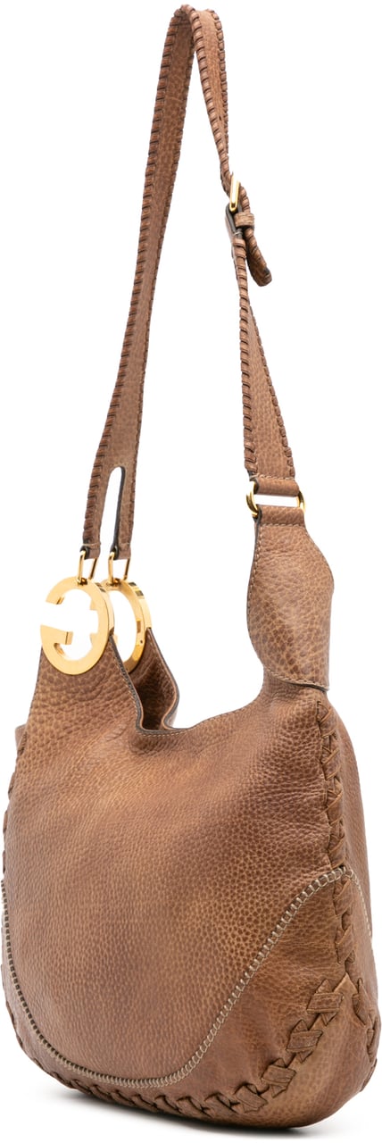 Gucci Leather Charlotte Shoulder Bag Bruin