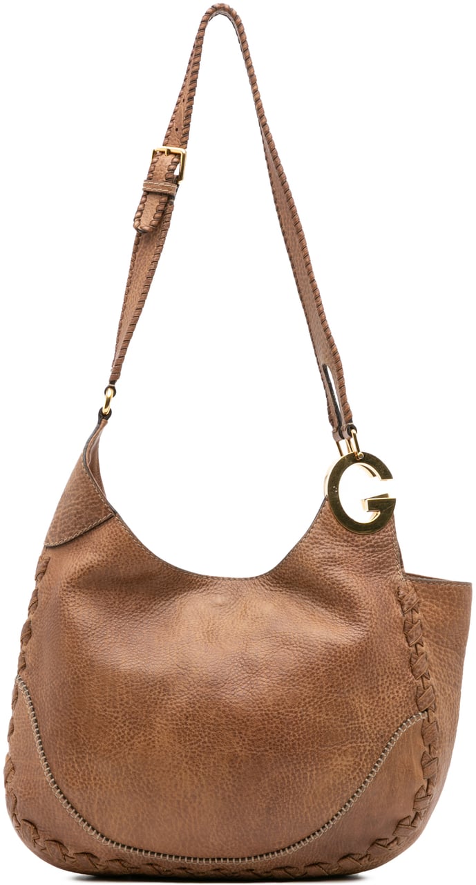 Gucci Leather Charlotte Shoulder Bag Bruin