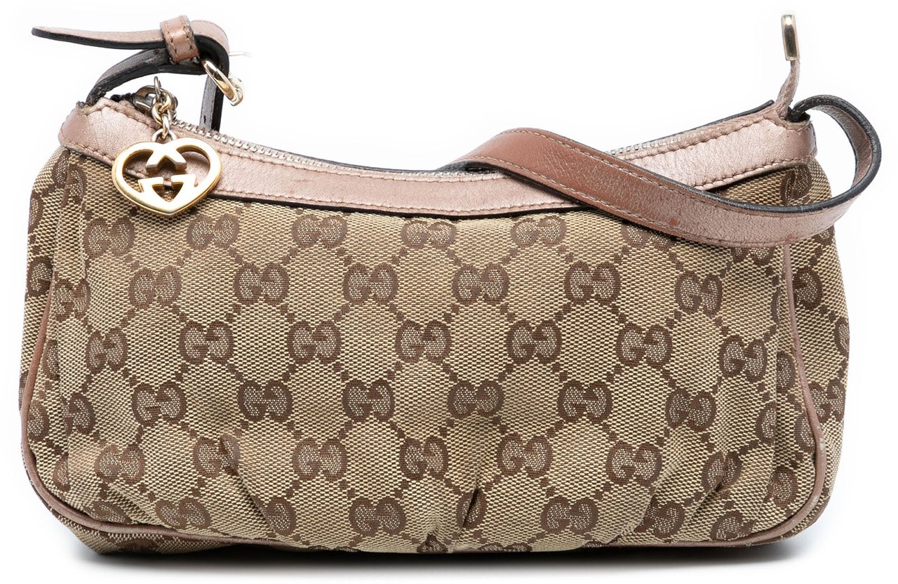 Gucci GG Canvas Lovely Heart Pochette Bruin