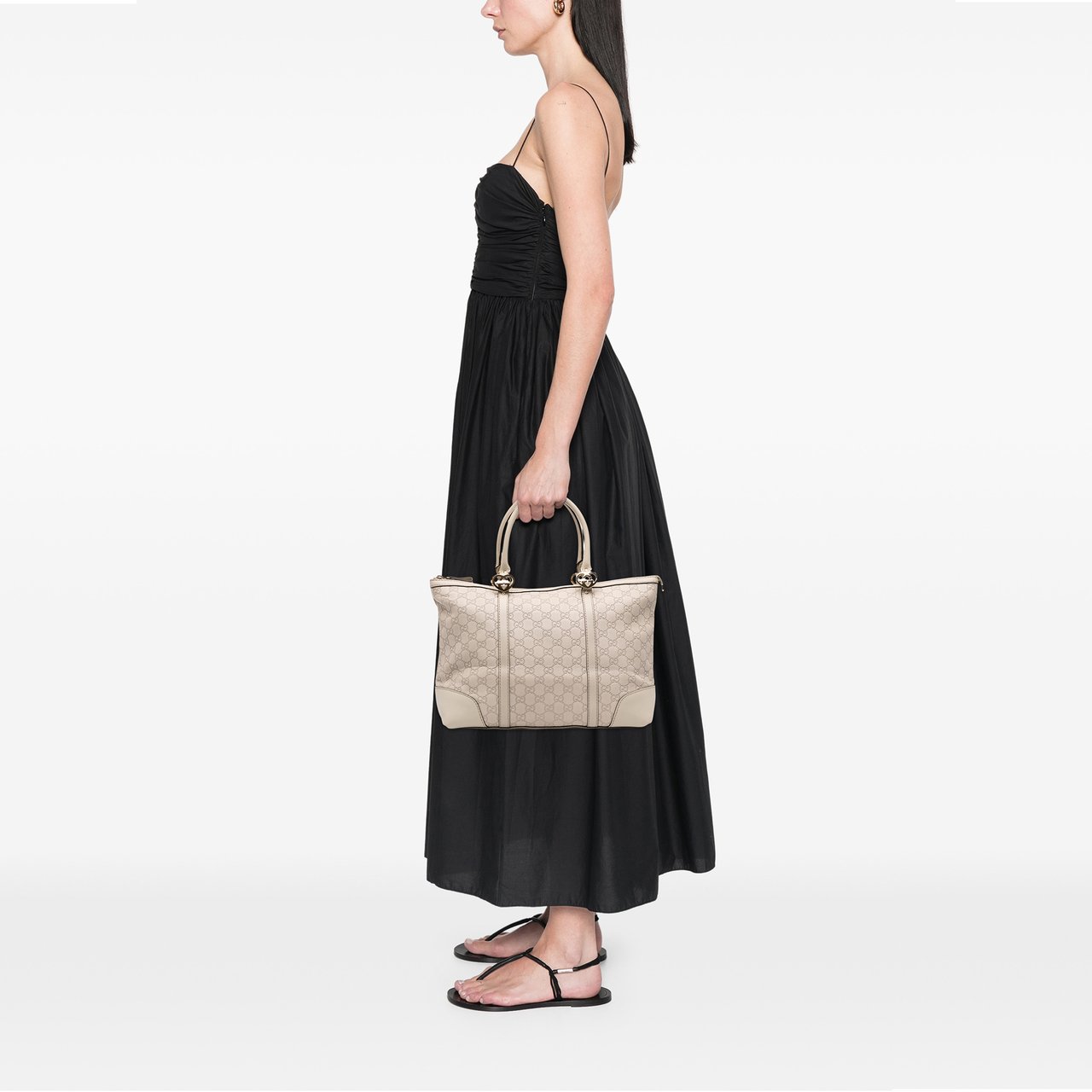 Gucci Guccissima Lovely Heart Tote Bruin