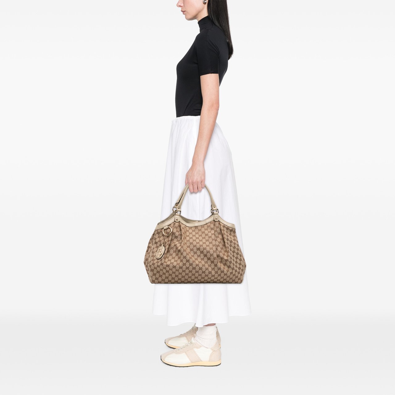 Gucci Large GG Canvas Sukey Tote Bruin