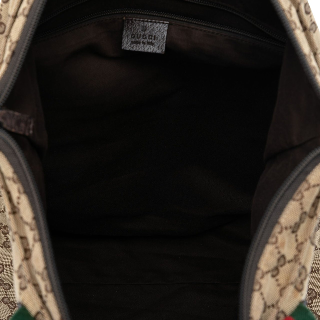 Gucci GG Canvas Web Tote Bruin