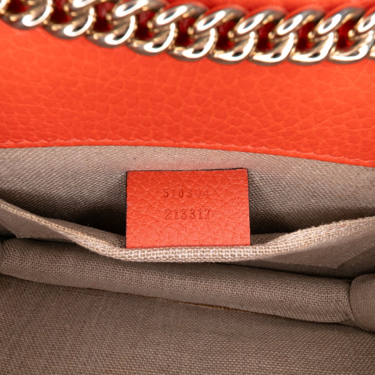 Gucci Small Dollar Calfskin Interlocking G Crossbody Oranje