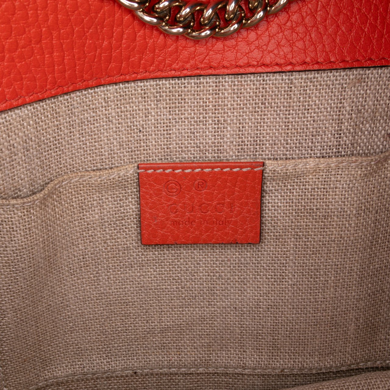 Gucci Small Dollar Calfskin Interlocking G Crossbody Oranje