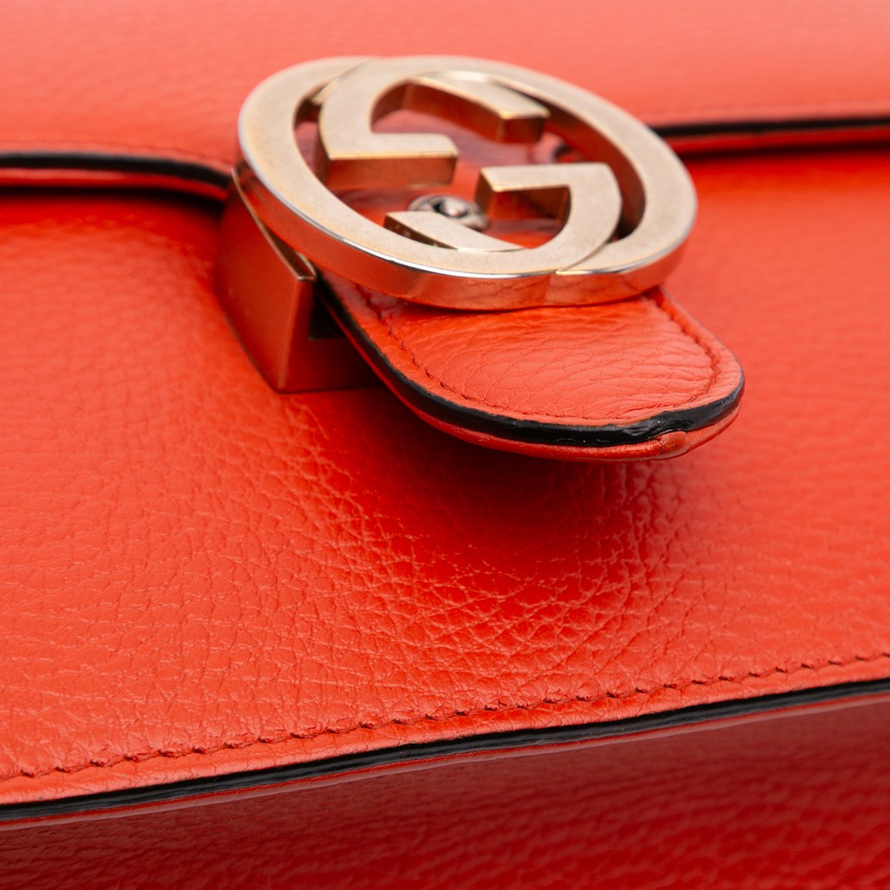 Gucci Small Dollar Calfskin Interlocking G Crossbody Oranje