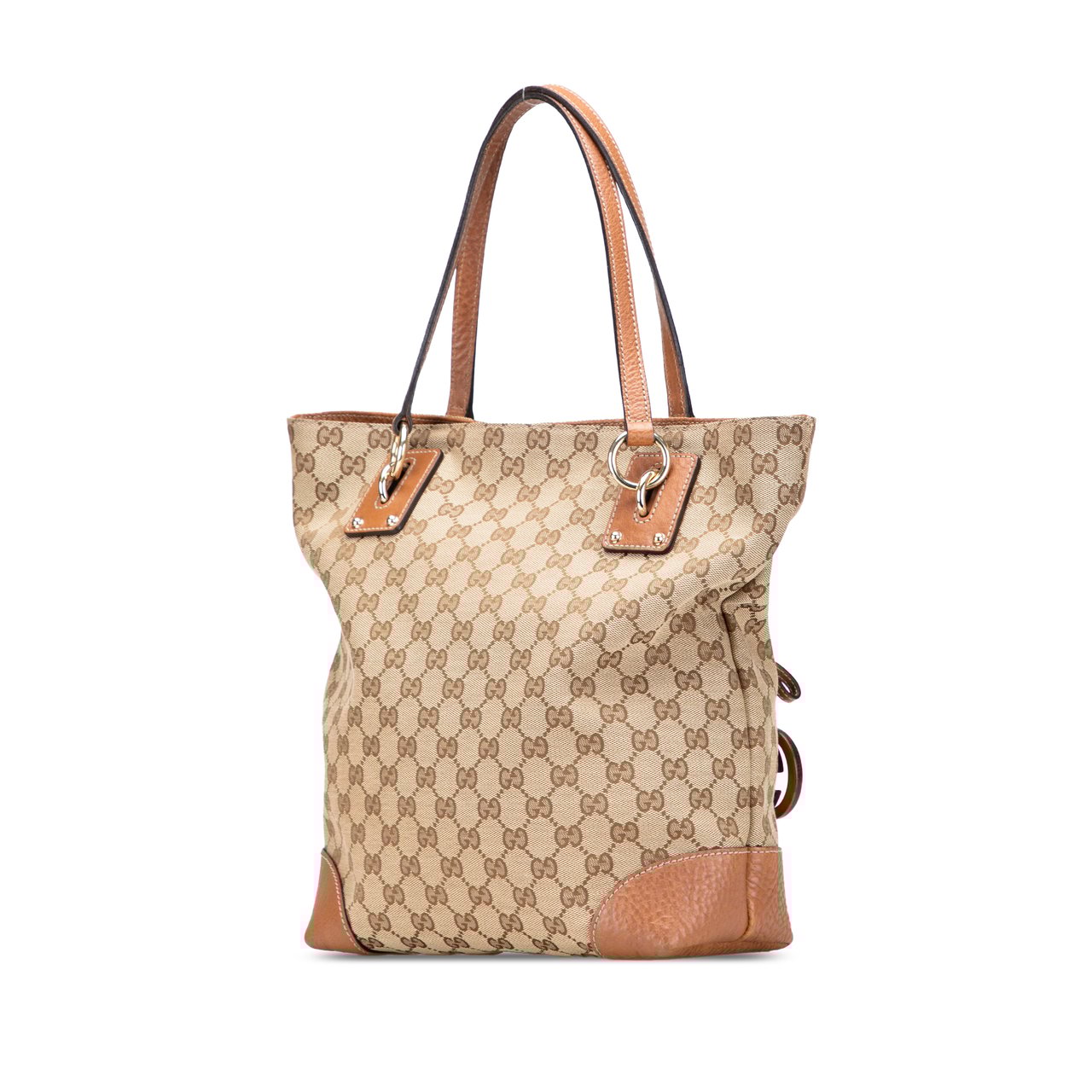 Gucci GG Canvas GG Charm Tote Bruin