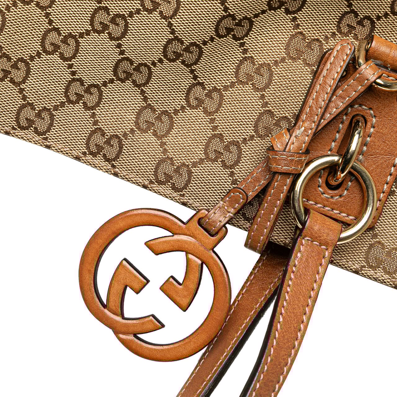 Gucci GG Canvas GG Charm Tote Bruin