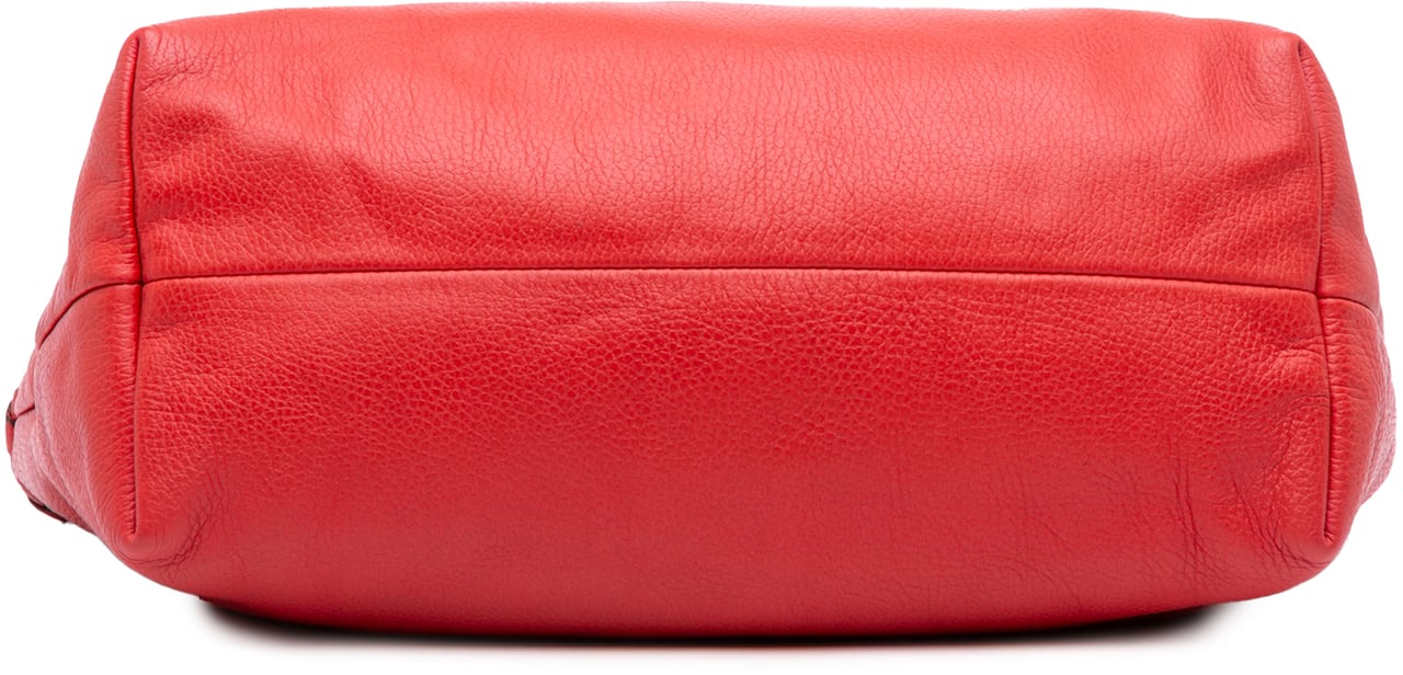 Gucci Leather Bamboo Tassel Tote Rood