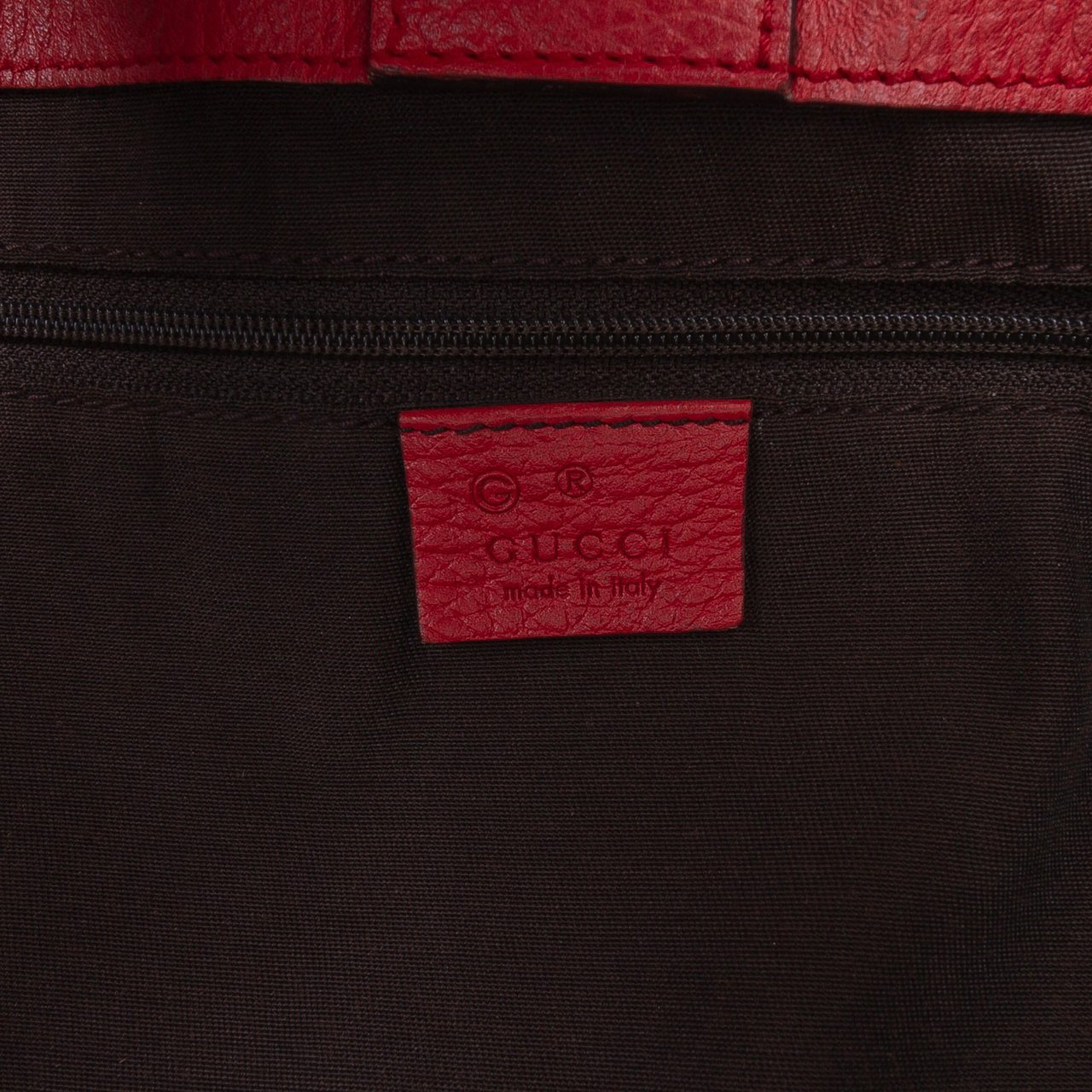 Gucci Leather Bamboo Tassel Tote Rood