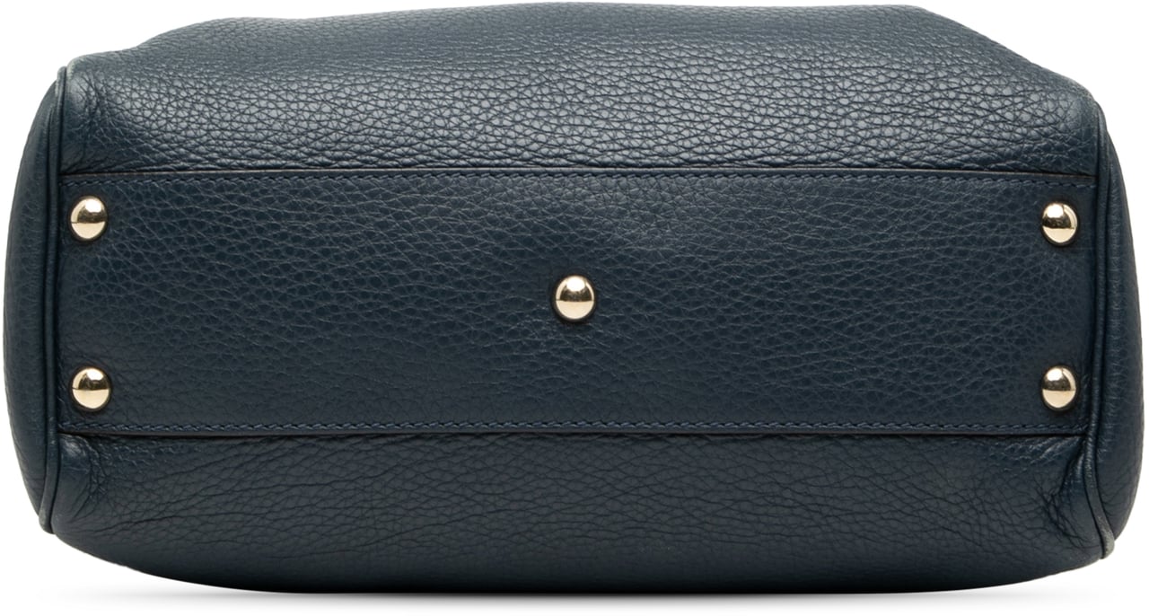 Gucci Small Calfskin Bamboo Shopper Satchel Blauw