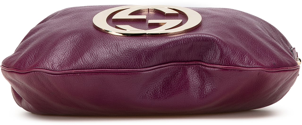 Gucci Leather Interlocking G Blondie Hobo Paars