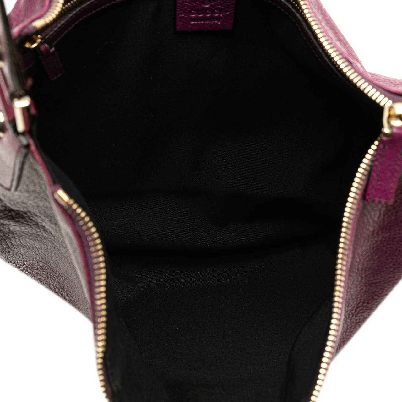 Gucci Leather Interlocking G Blondie Hobo Paars