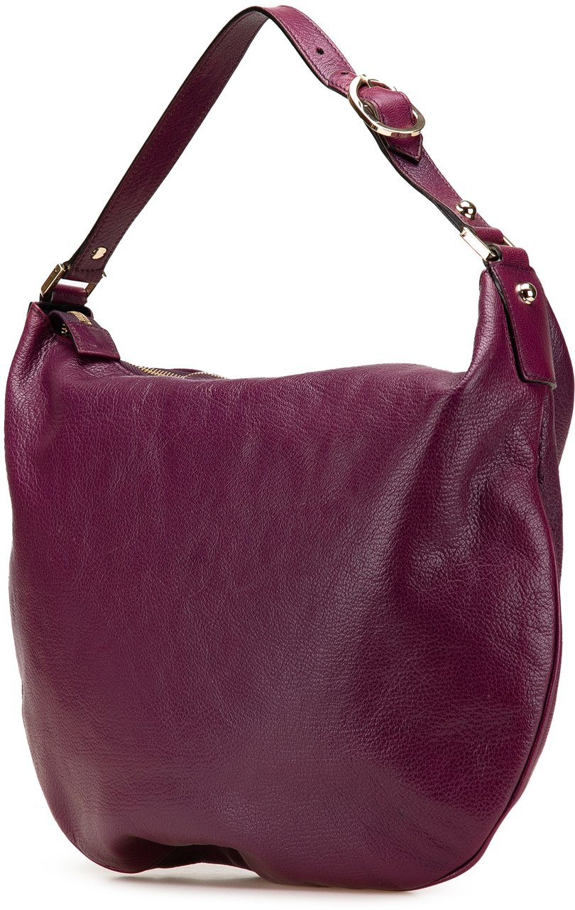 Gucci Leather Interlocking G Blondie Hobo Paars