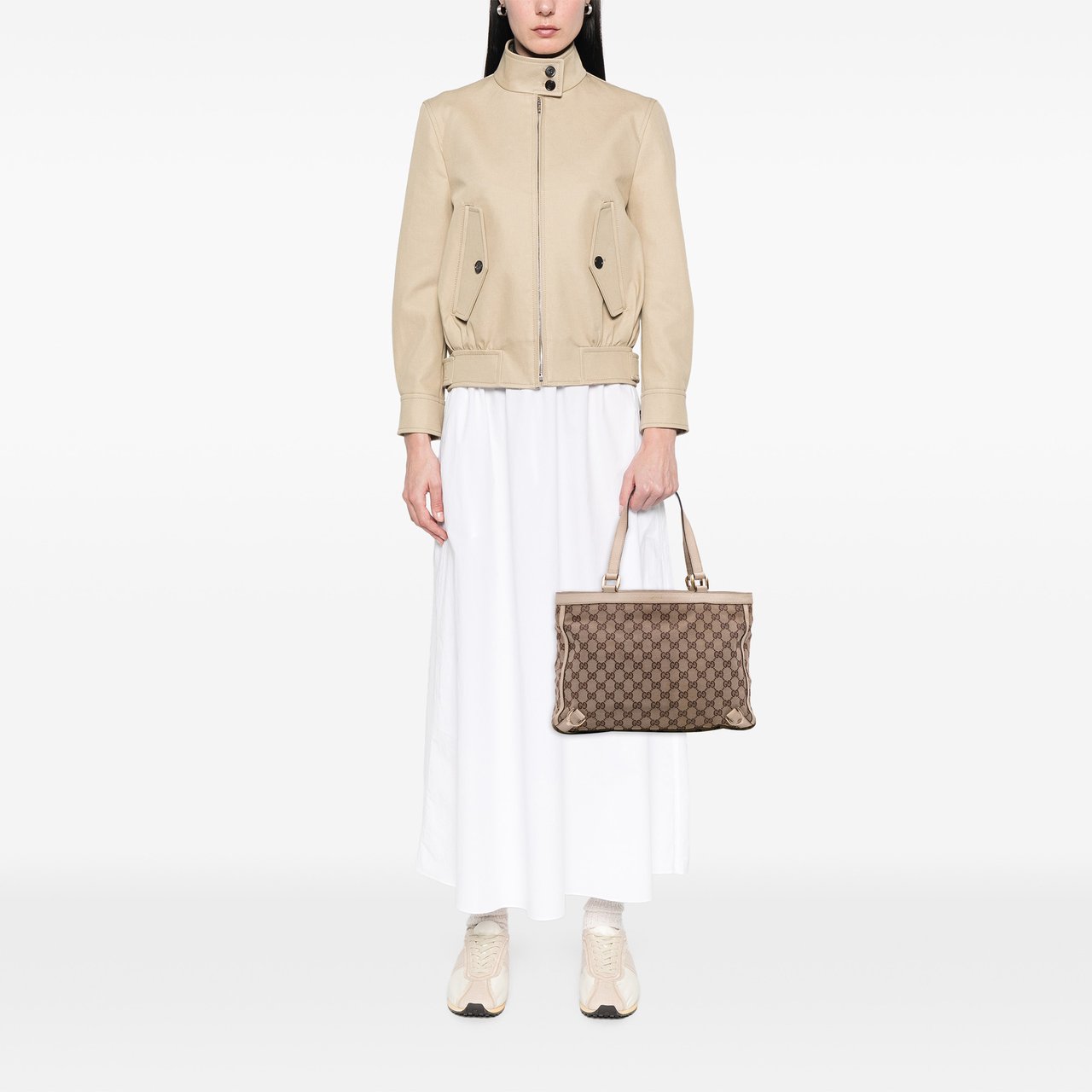 Gucci GG Canvas Abbey D Ring Tote Bruin