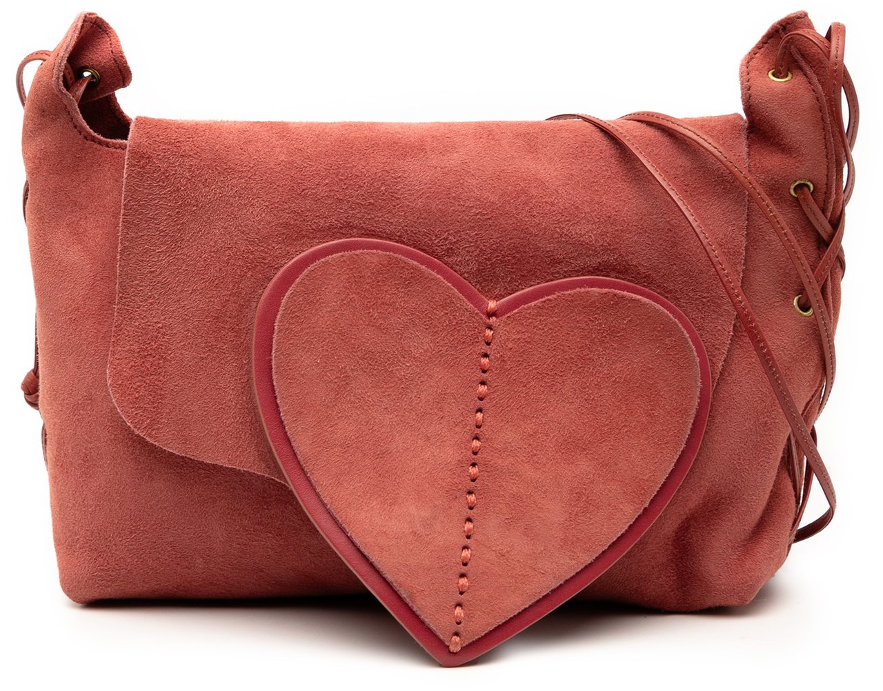 Gucci Suede Heart Shoulder Bag Roze