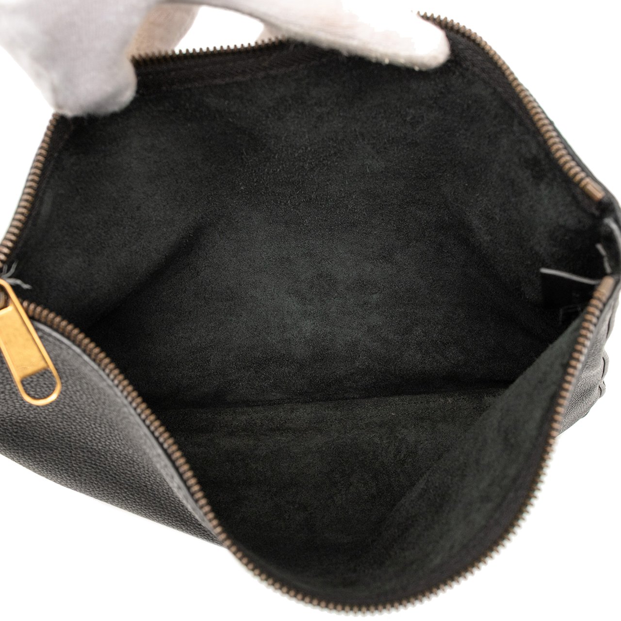 Gucci Medium Leather Logo Portfolio Clutch Zwart