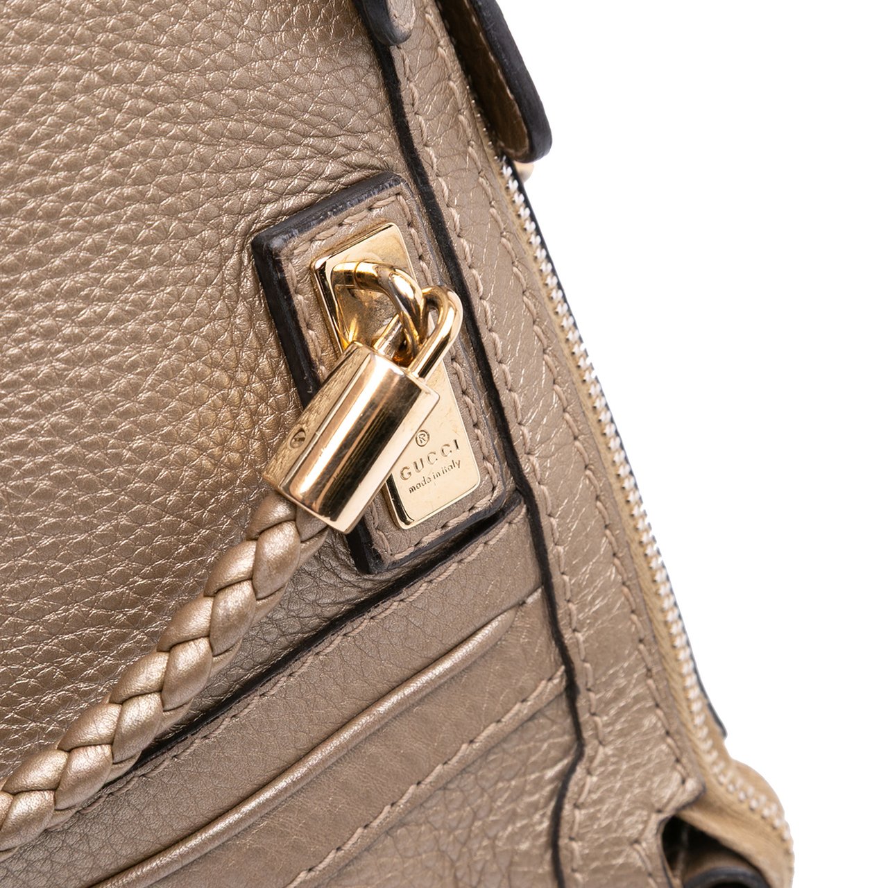 Gucci Large Leather Bella Tote Goud