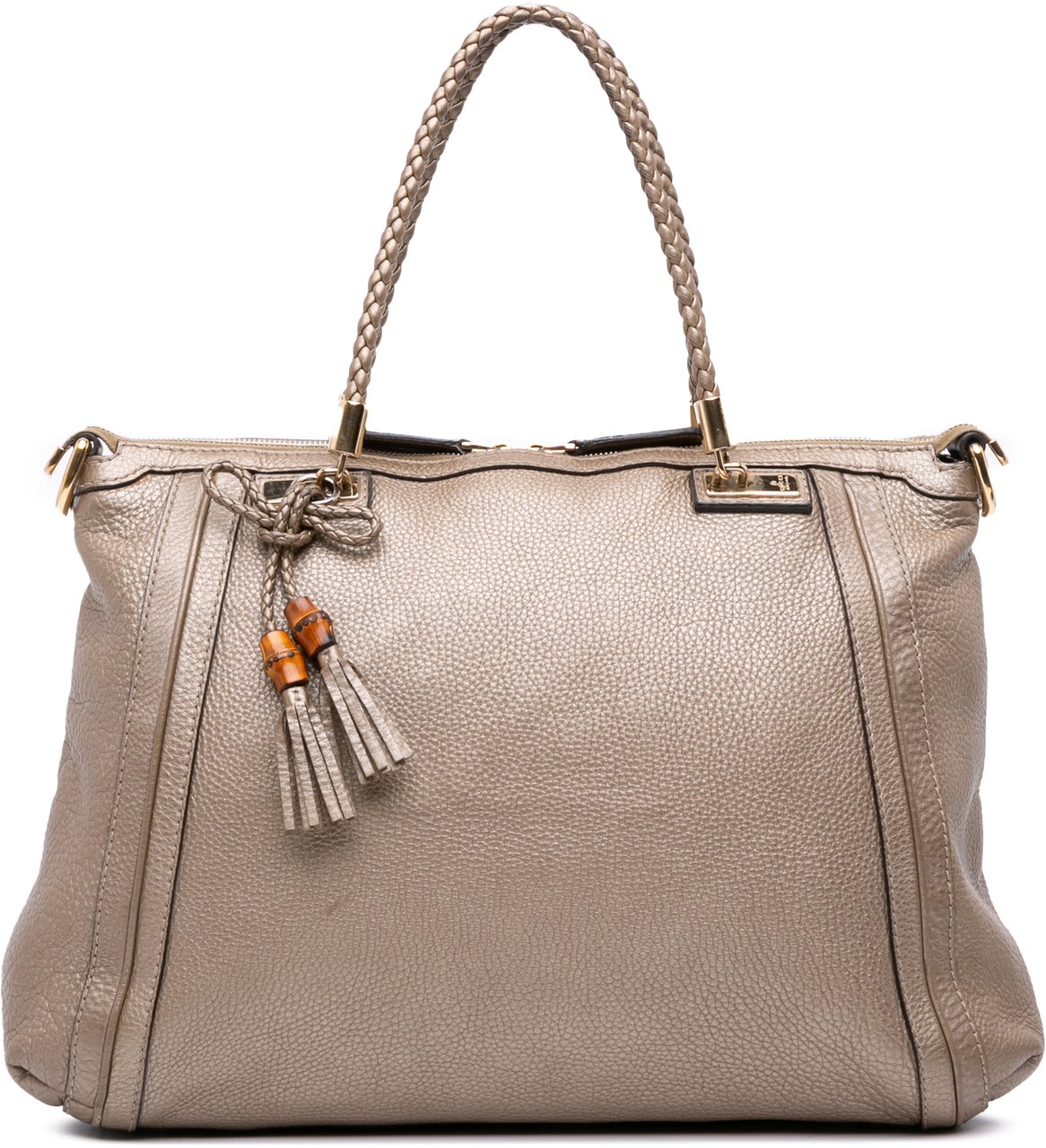 Gucci Large Leather Bella Tote Goud