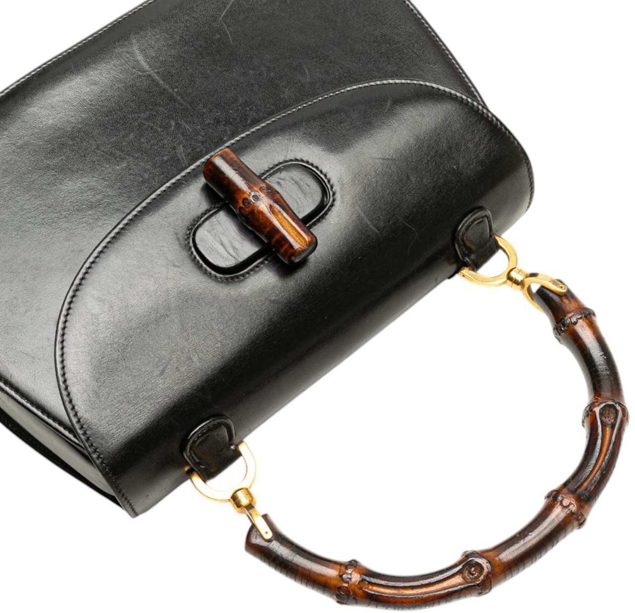 Gucci Calfskin Bamboo Night Zwart