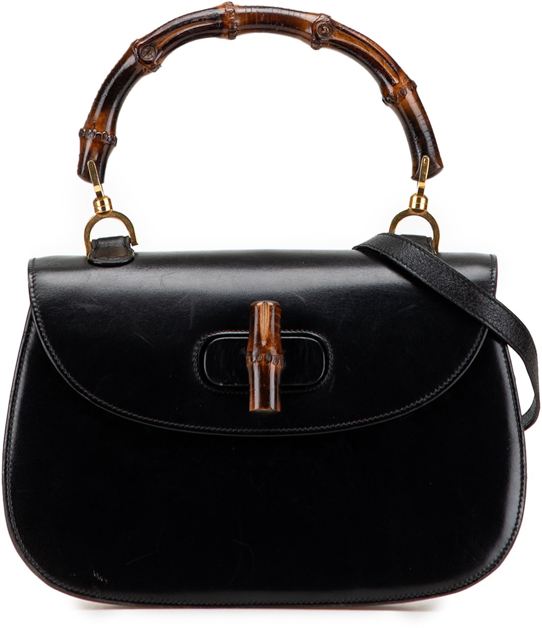 Gucci Calfskin Bamboo Night Zwart