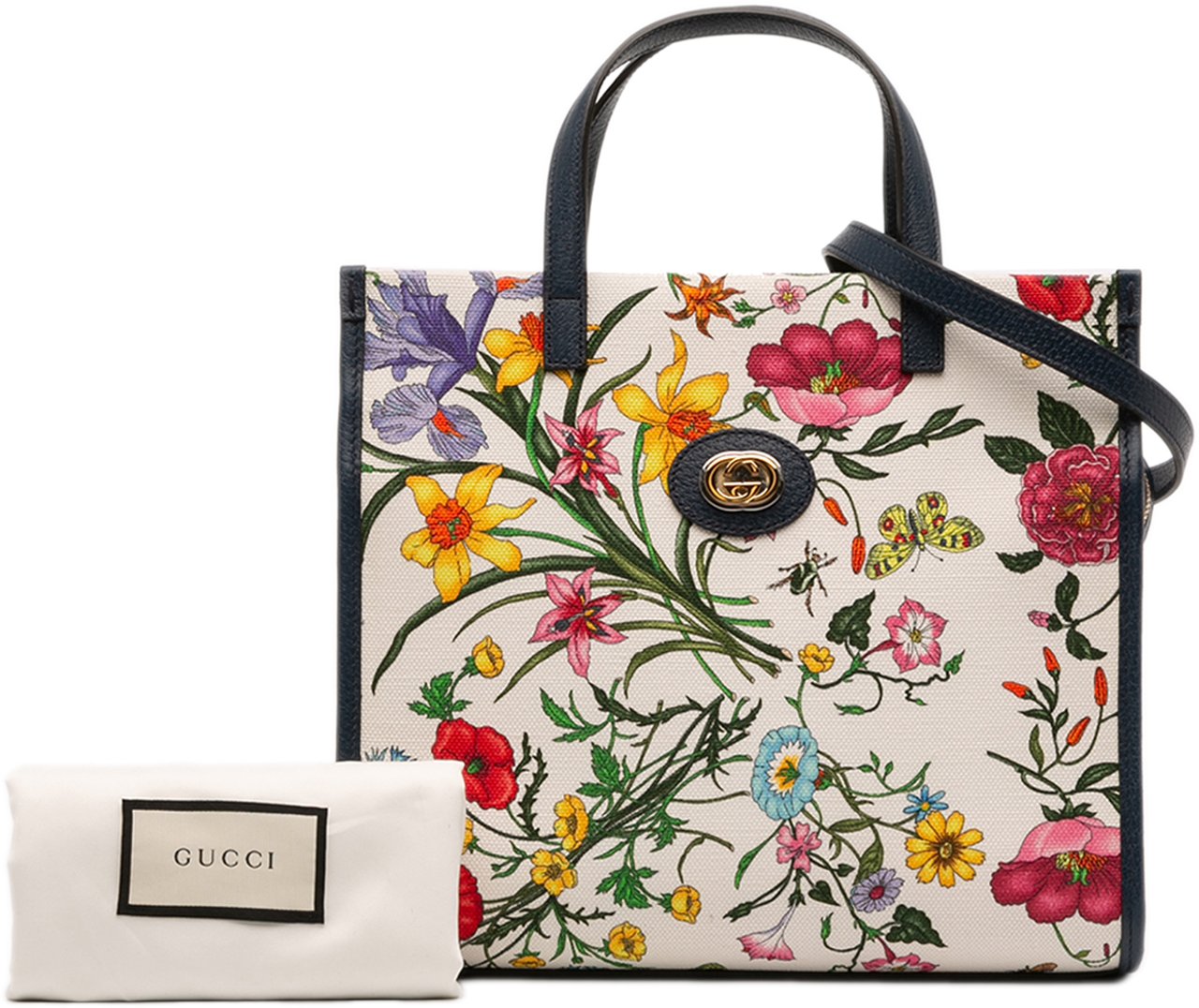 Gucci Medium Canvas Flora Satchel Wit