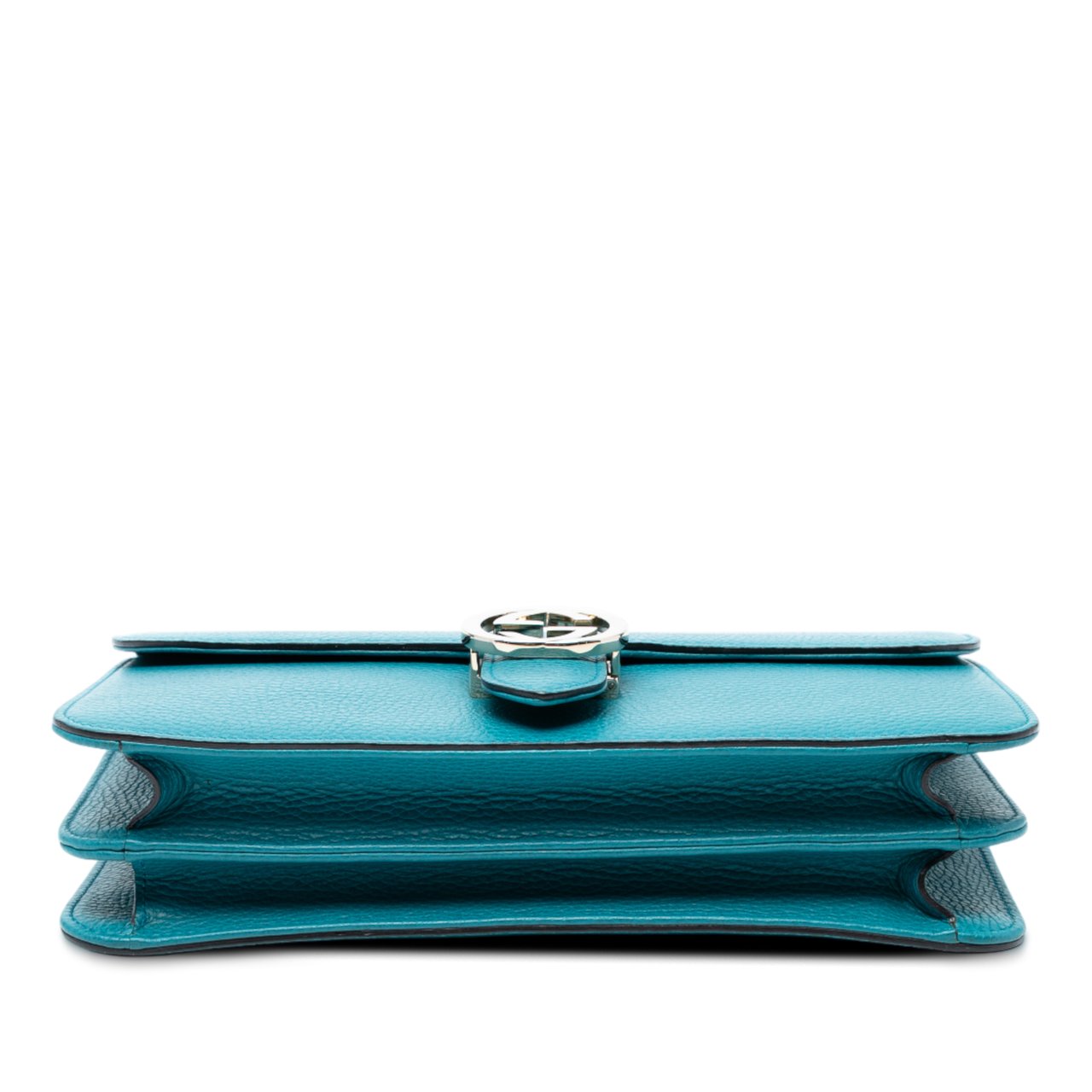 Gucci Medium Dollar Calfskin Interlocking G Crossbody Blauw