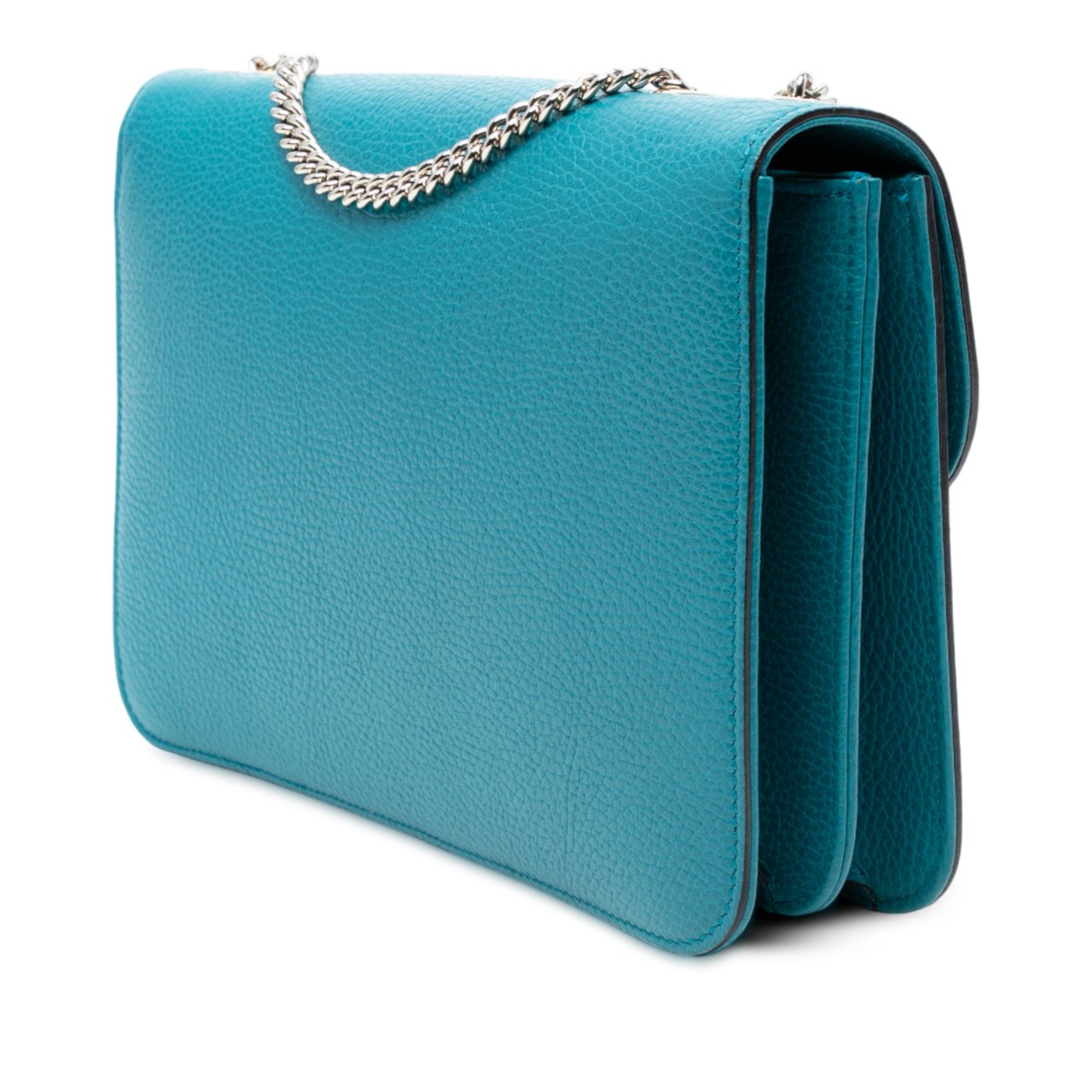 Gucci Medium Dollar Calfskin Interlocking G Crossbody Blauw