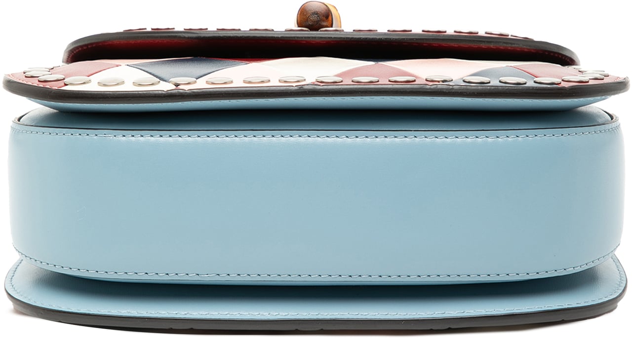 Gucci Small Calfskin Bamboo Lovelight 1947 Top Handle Bag Rood