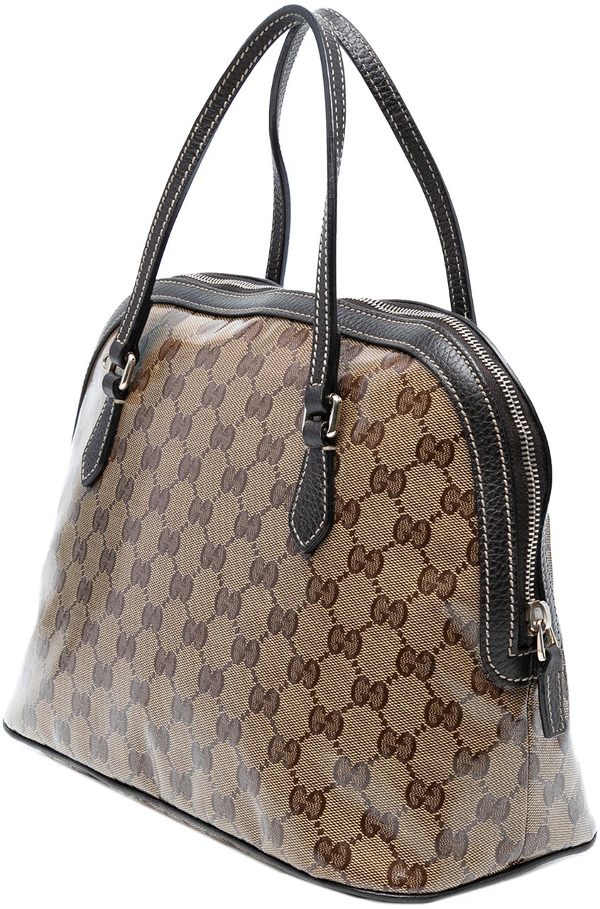 Gucci Medium GG Crystal Dome Satchel Bruin