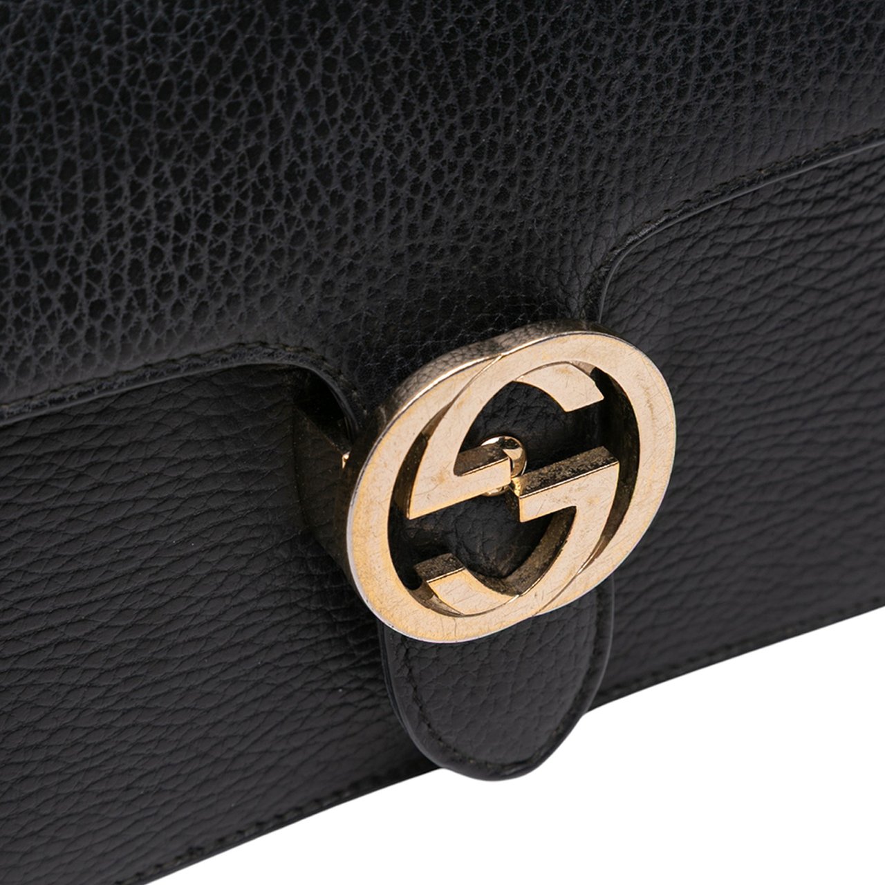 Gucci Small Dollar Calfskin Interlocking G Crossbody Zwart
