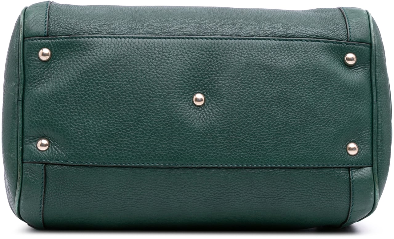Gucci Pebbled Calfskin Soho Cellarius Boston Bag Groen